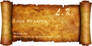 Locz Kriszta névjegykártya